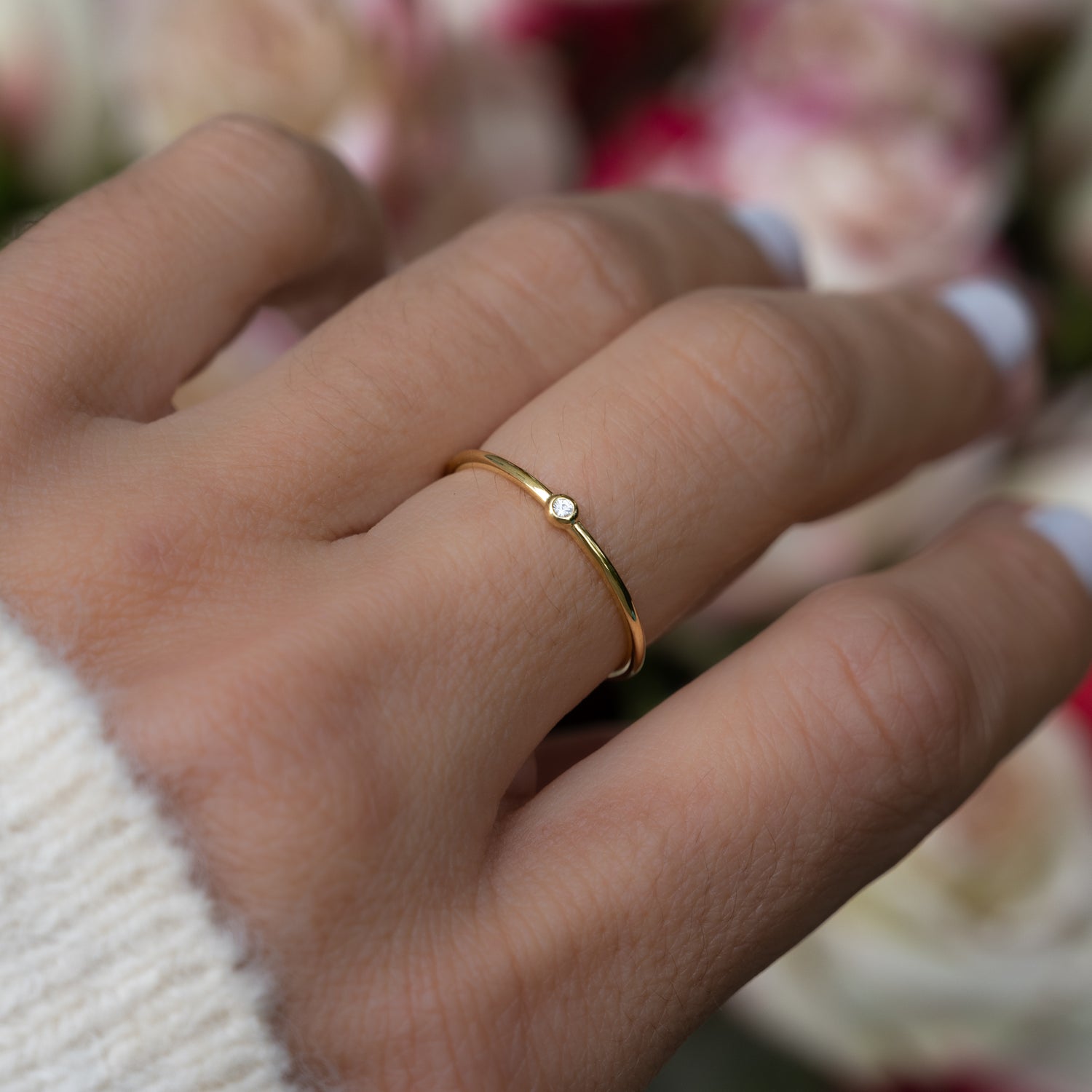 Tiny Solitaire Stacking Ring