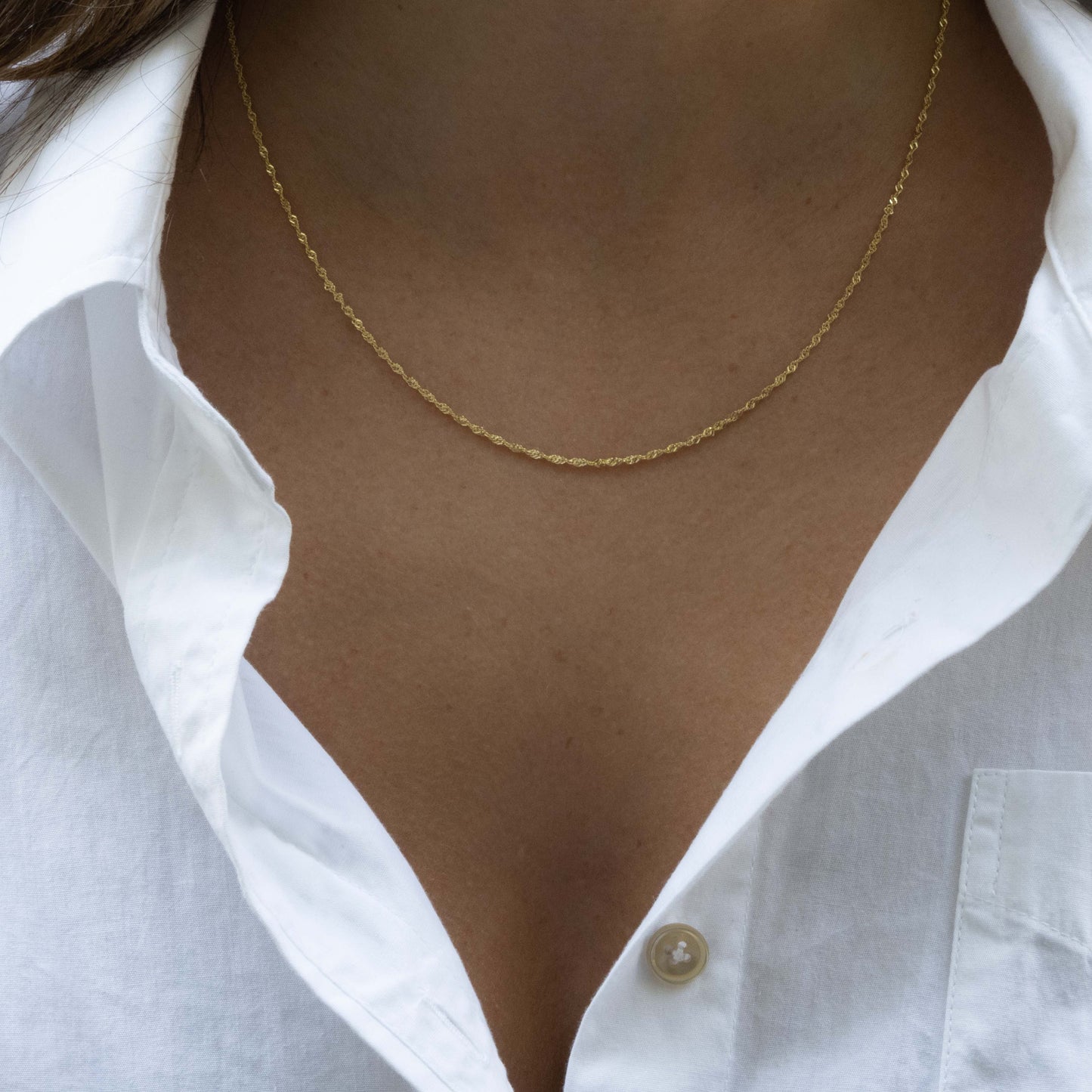 Thin Twisted Chain Necklace