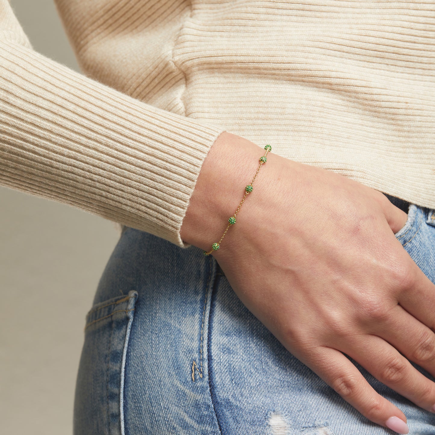 Emerald Beaded Bracelet