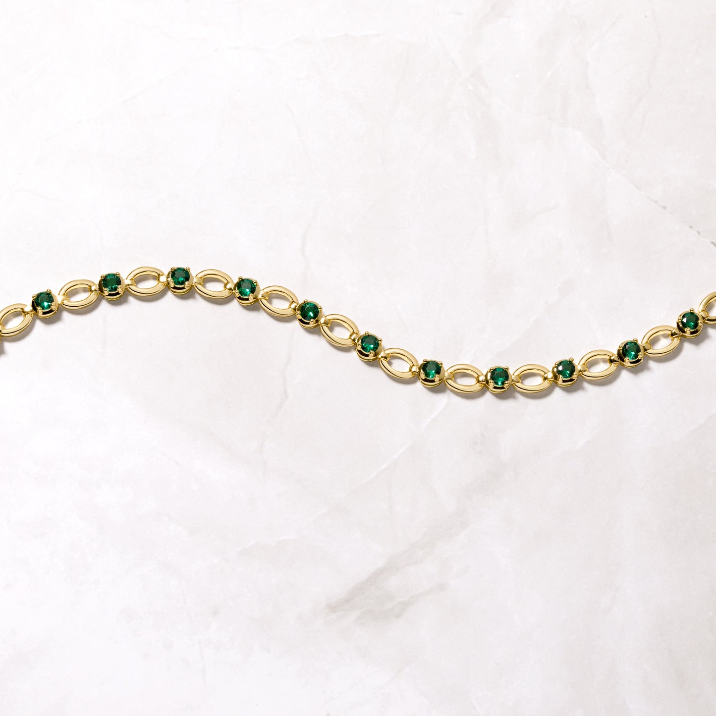 Emerald Chain Tennis Bracelet