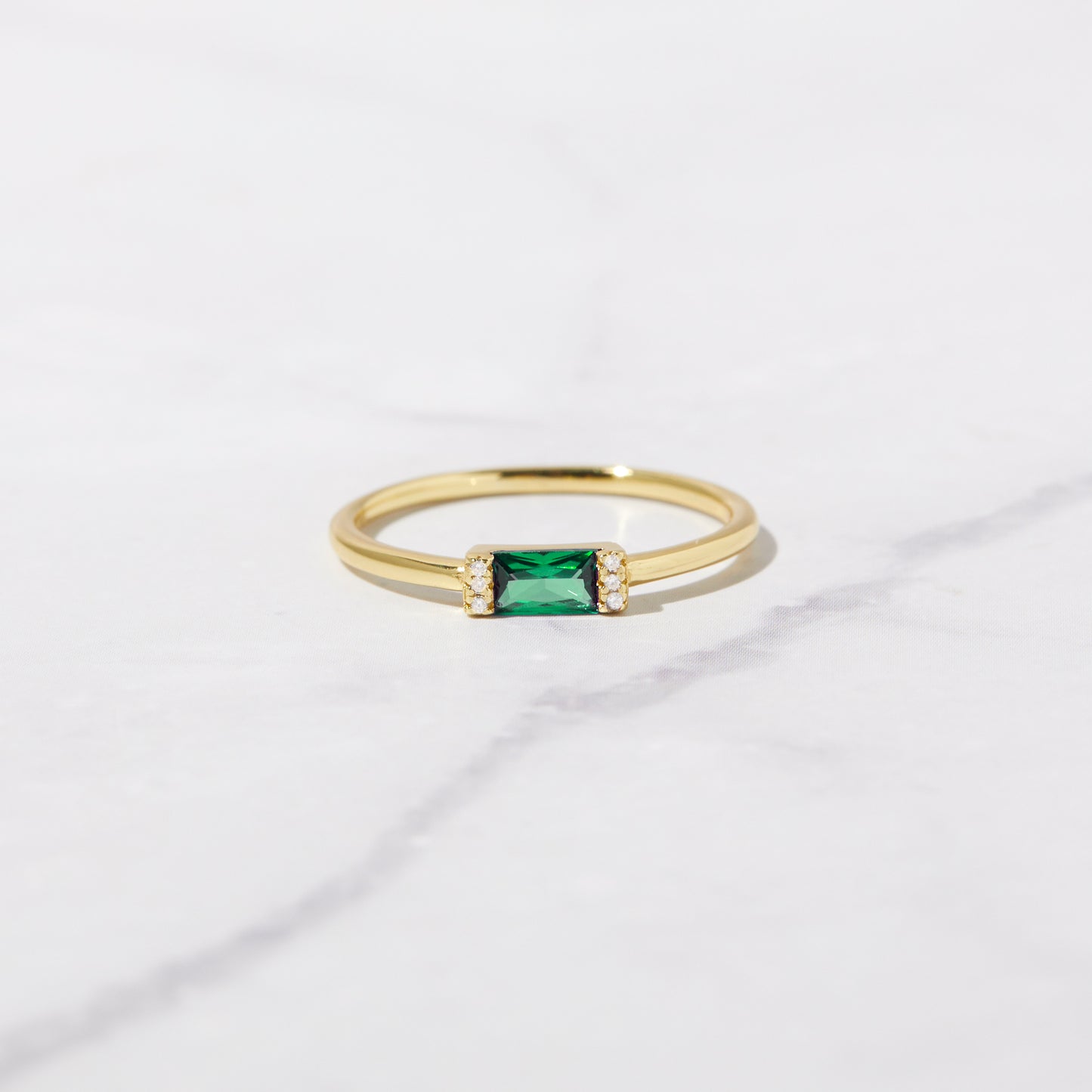 Emerald Simple Baguette Ring