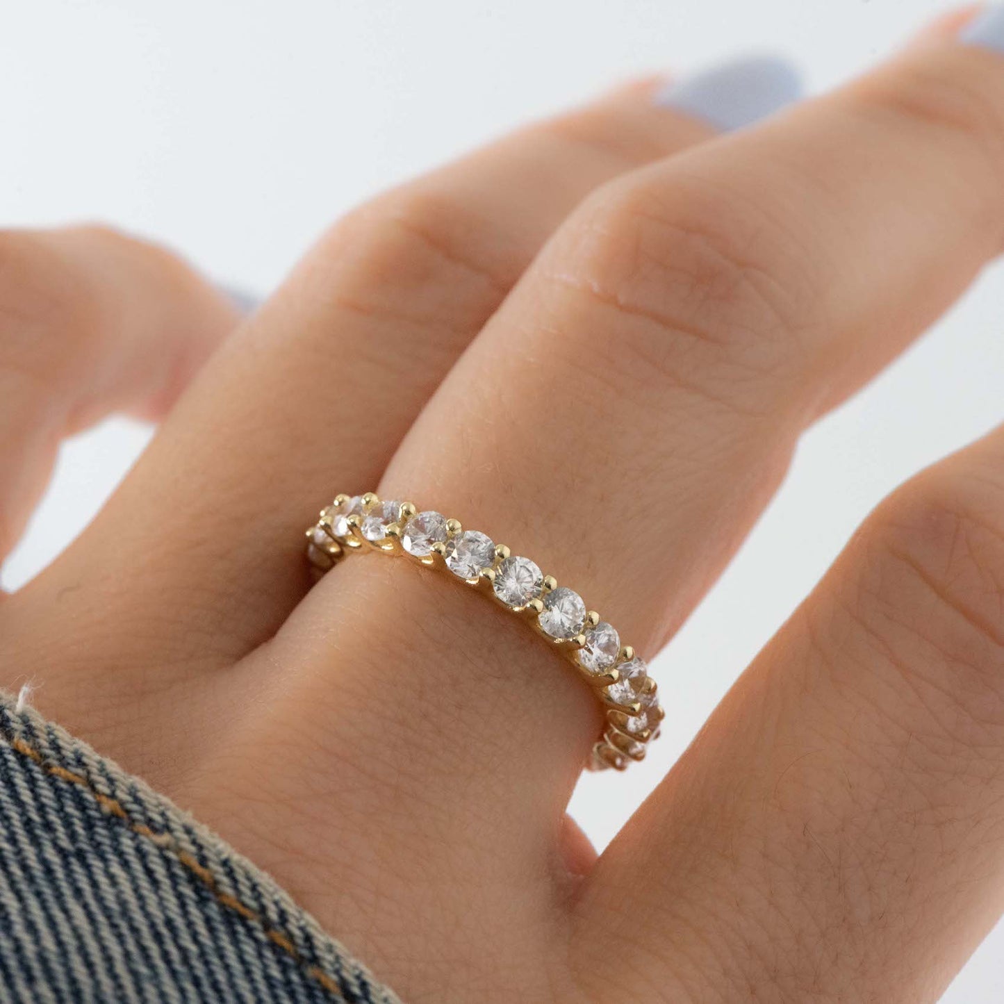 3mm Studded Eternity Band