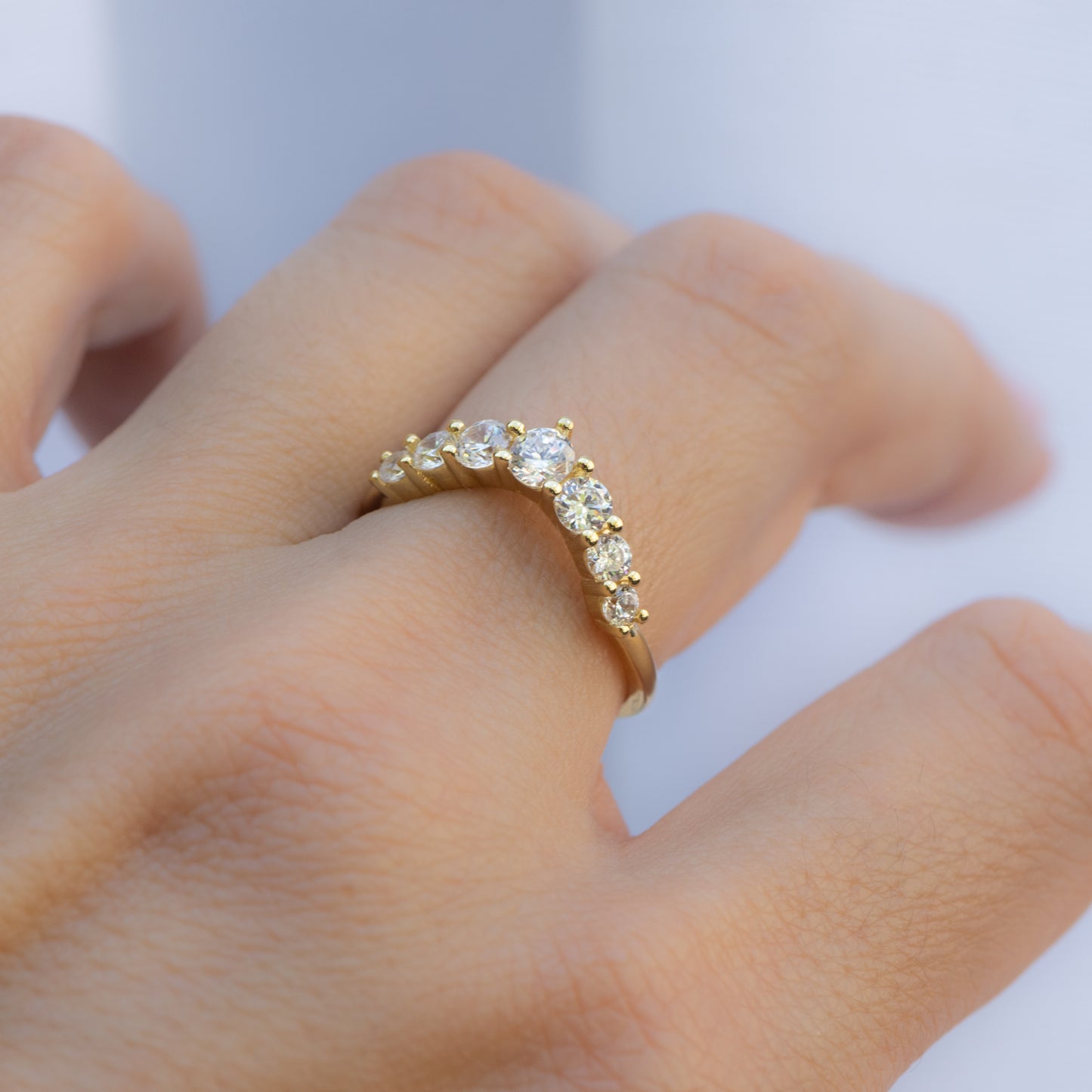 Studded Chevron Ring