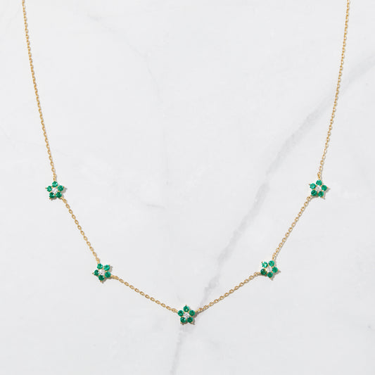 Emerald Flower Necklace