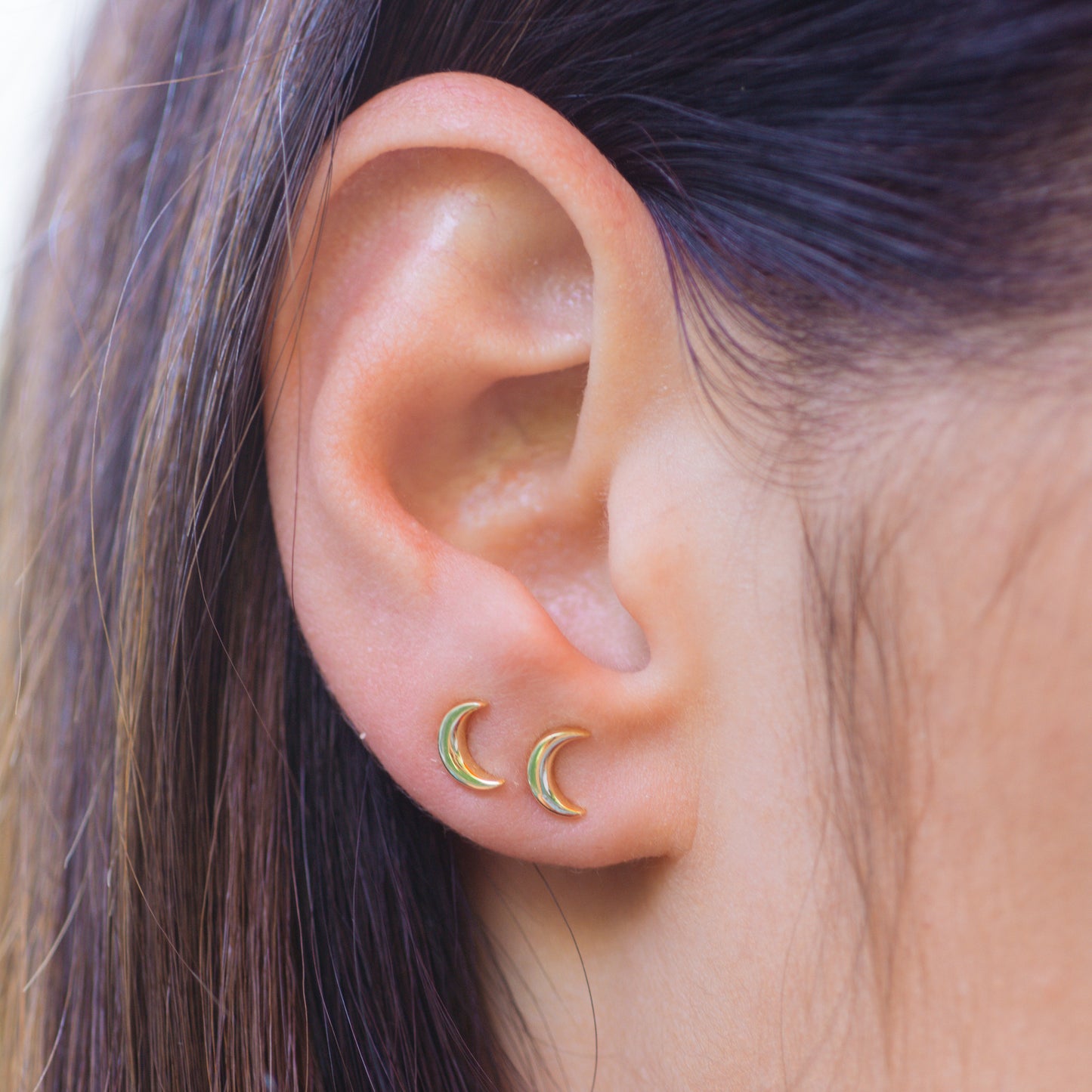 Plain Moon Studs