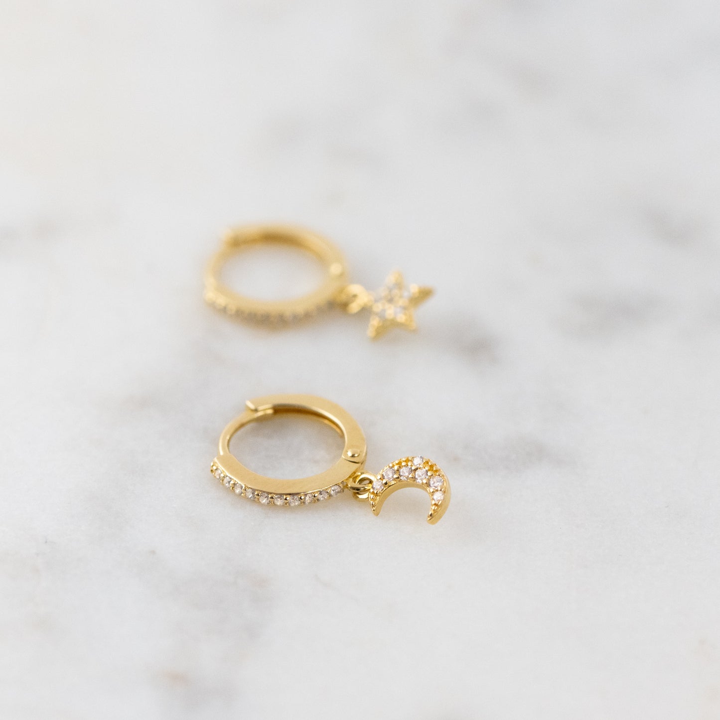 Star & Moon Charm Earrings