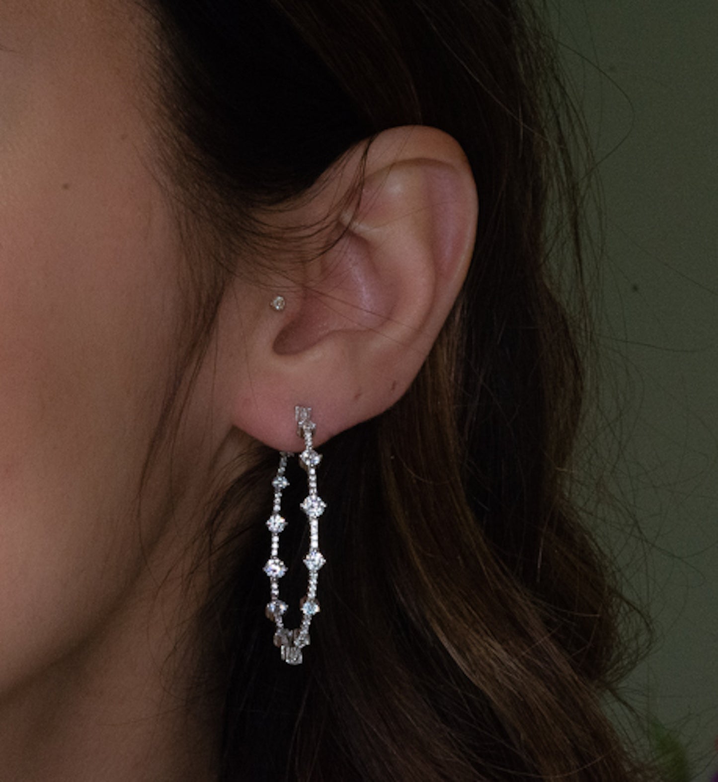 MultiStone Hoop Earrings