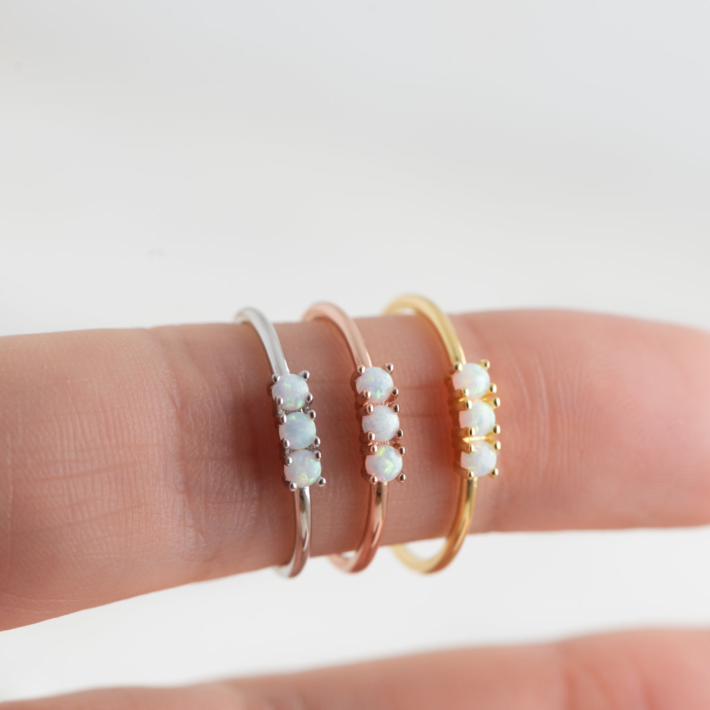 3 Stone Opal Ring