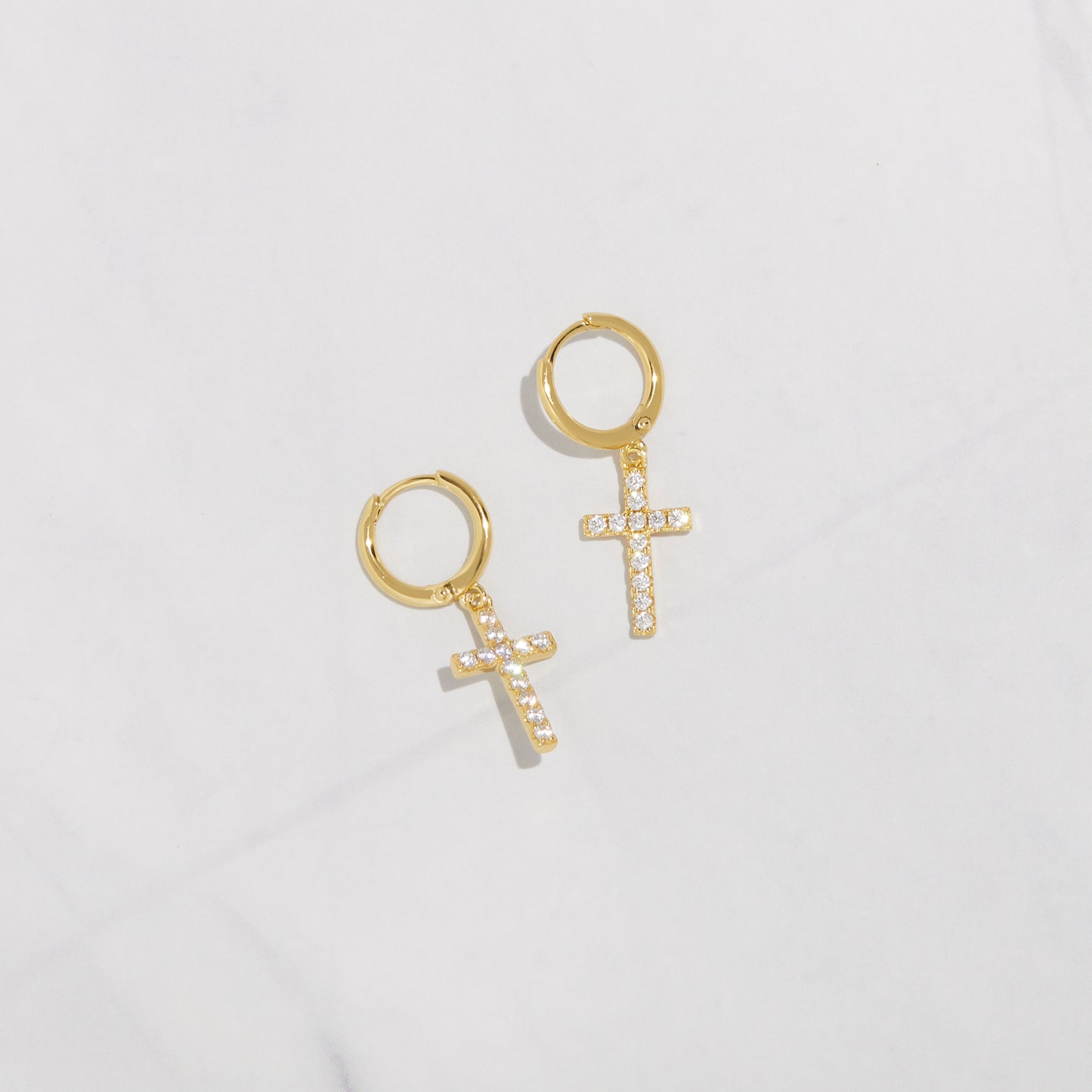 Cross Charm Huggies