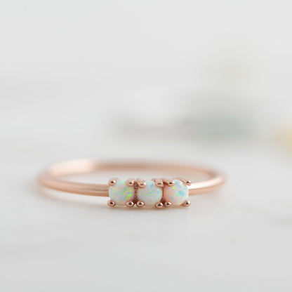 3 Stone Opal Ring