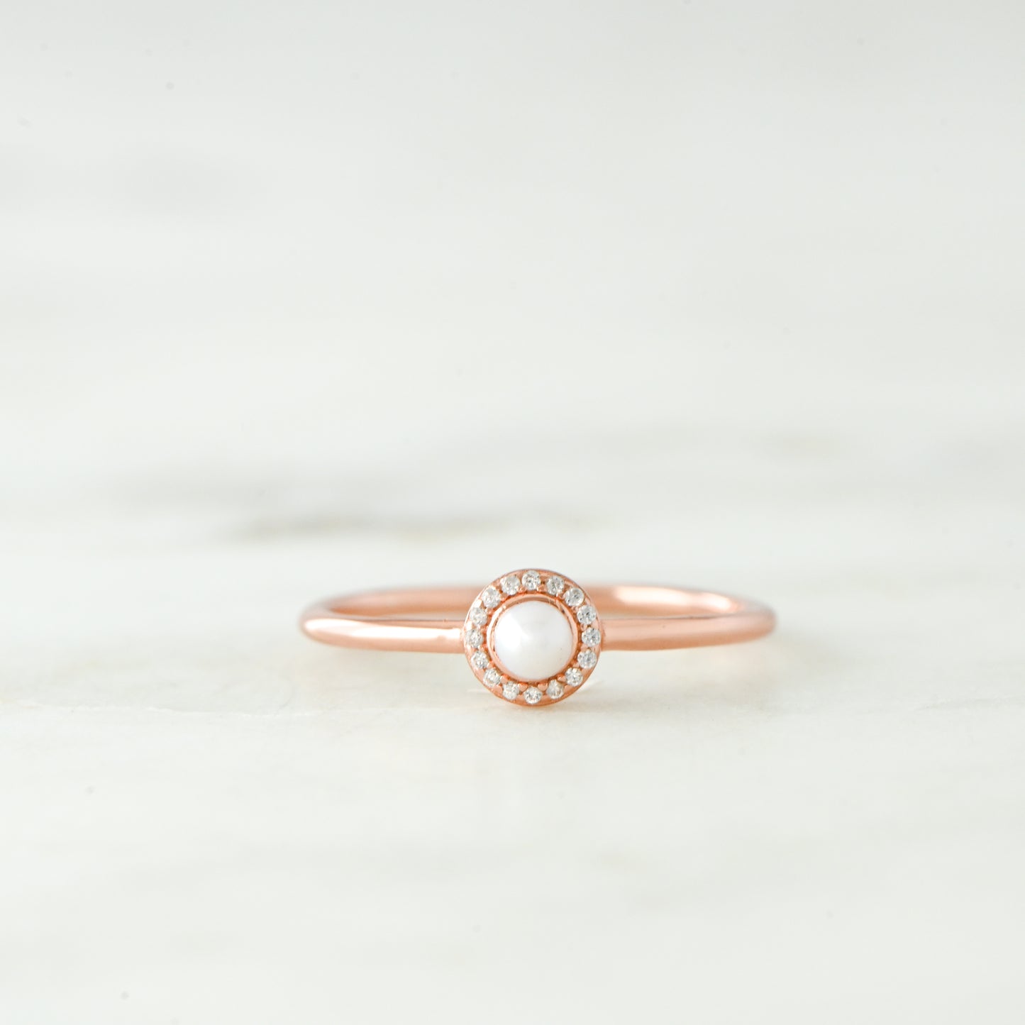 Solitaire Pearl Ring