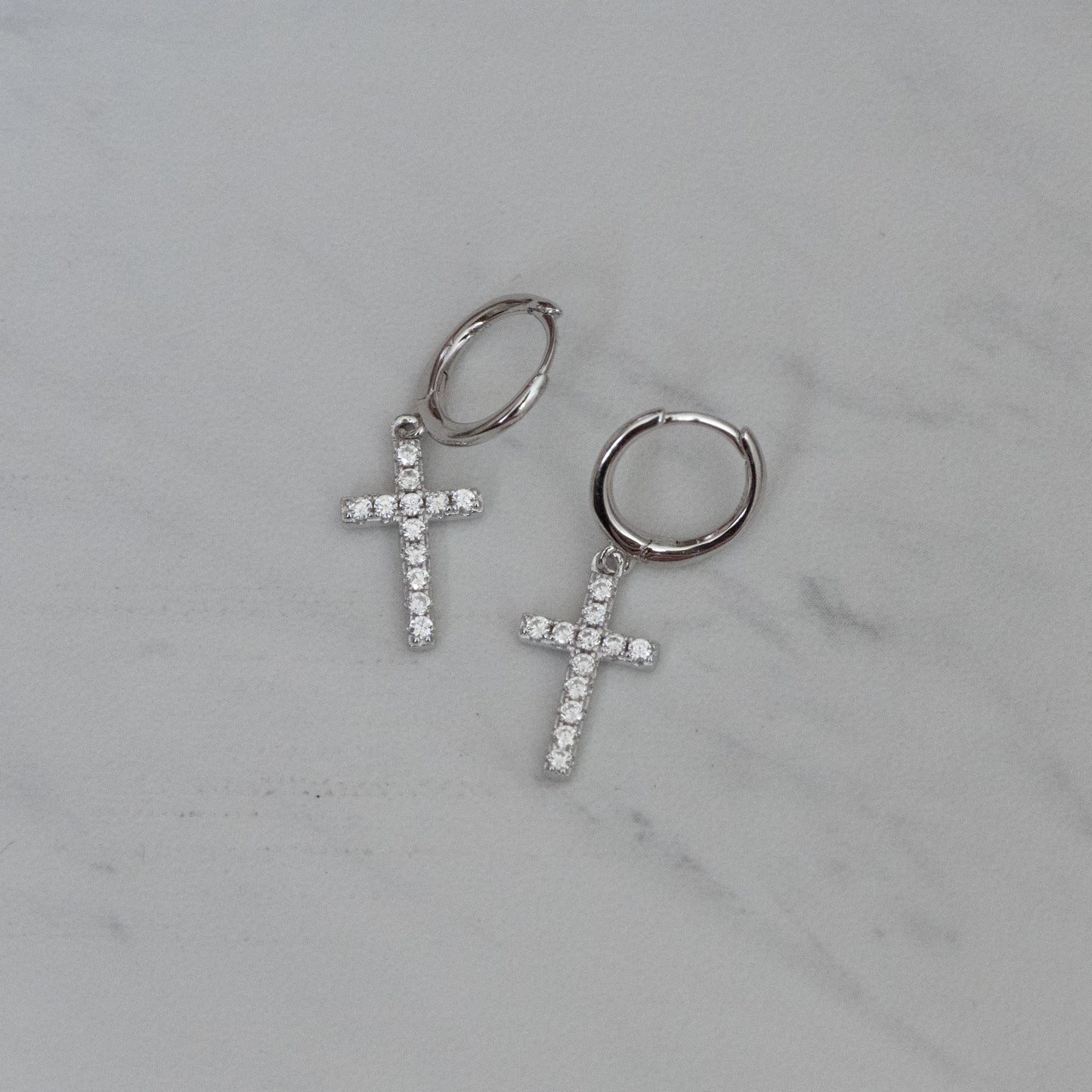 Cross Charm Huggies
