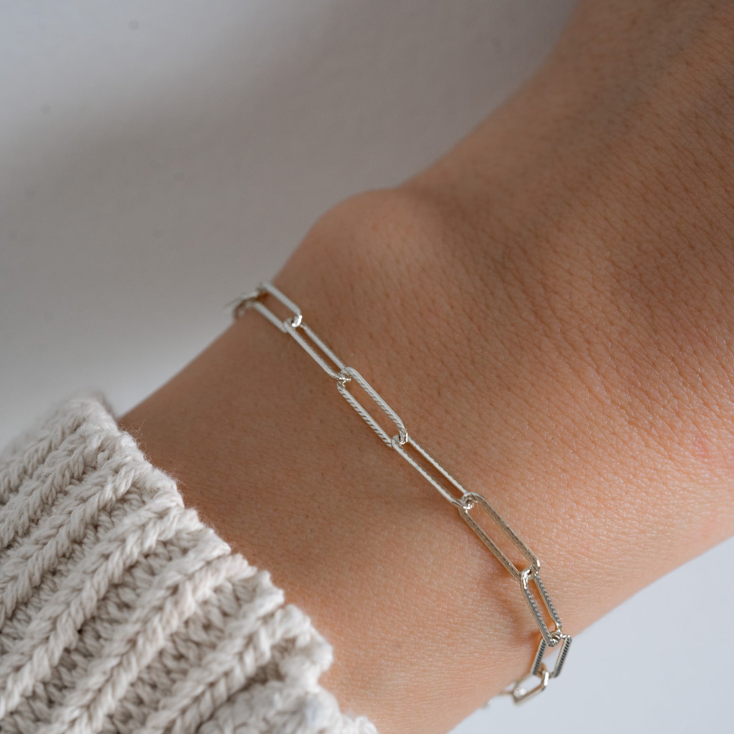 Textured Paperclip Bracelet