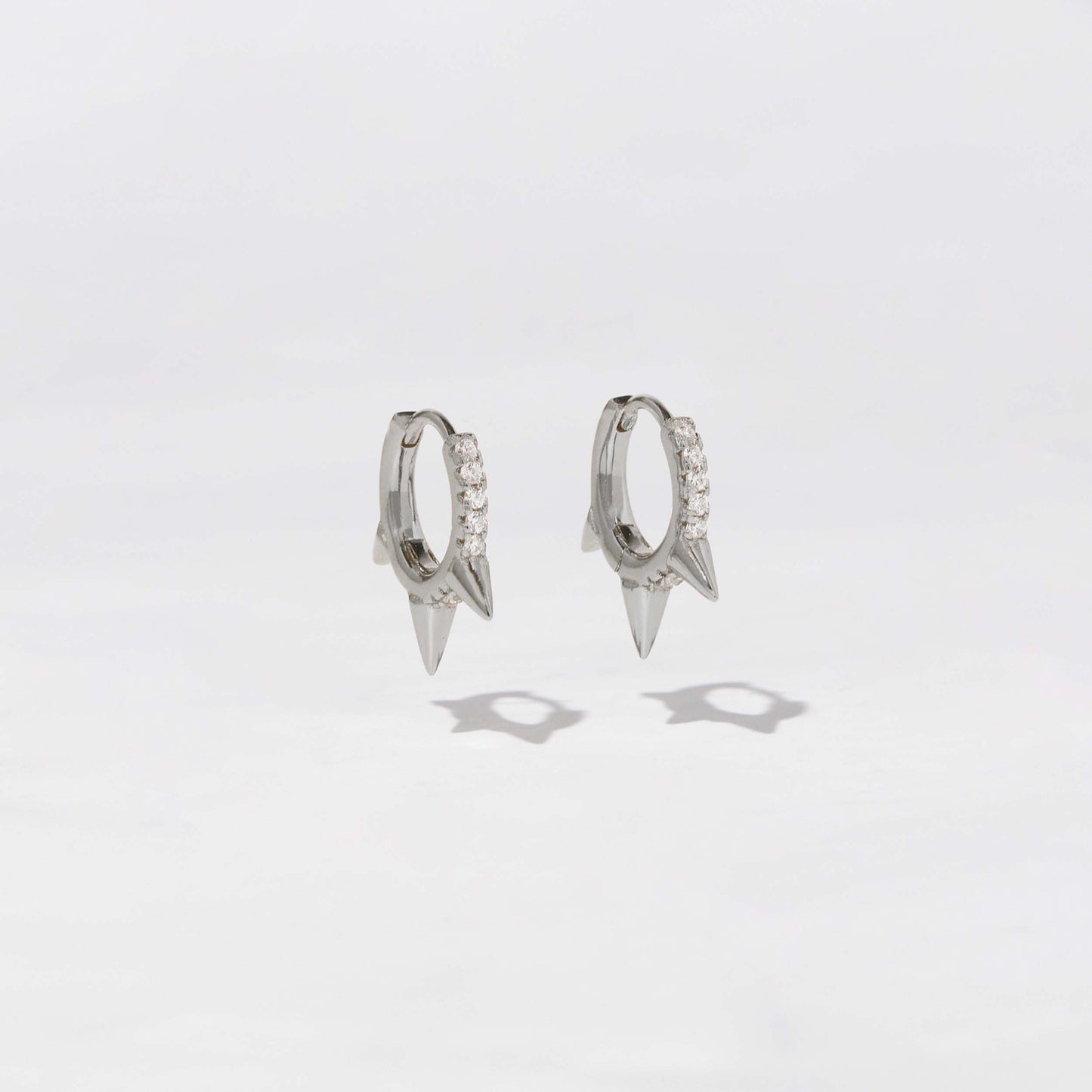 CZ Spiked Huggie Earrings