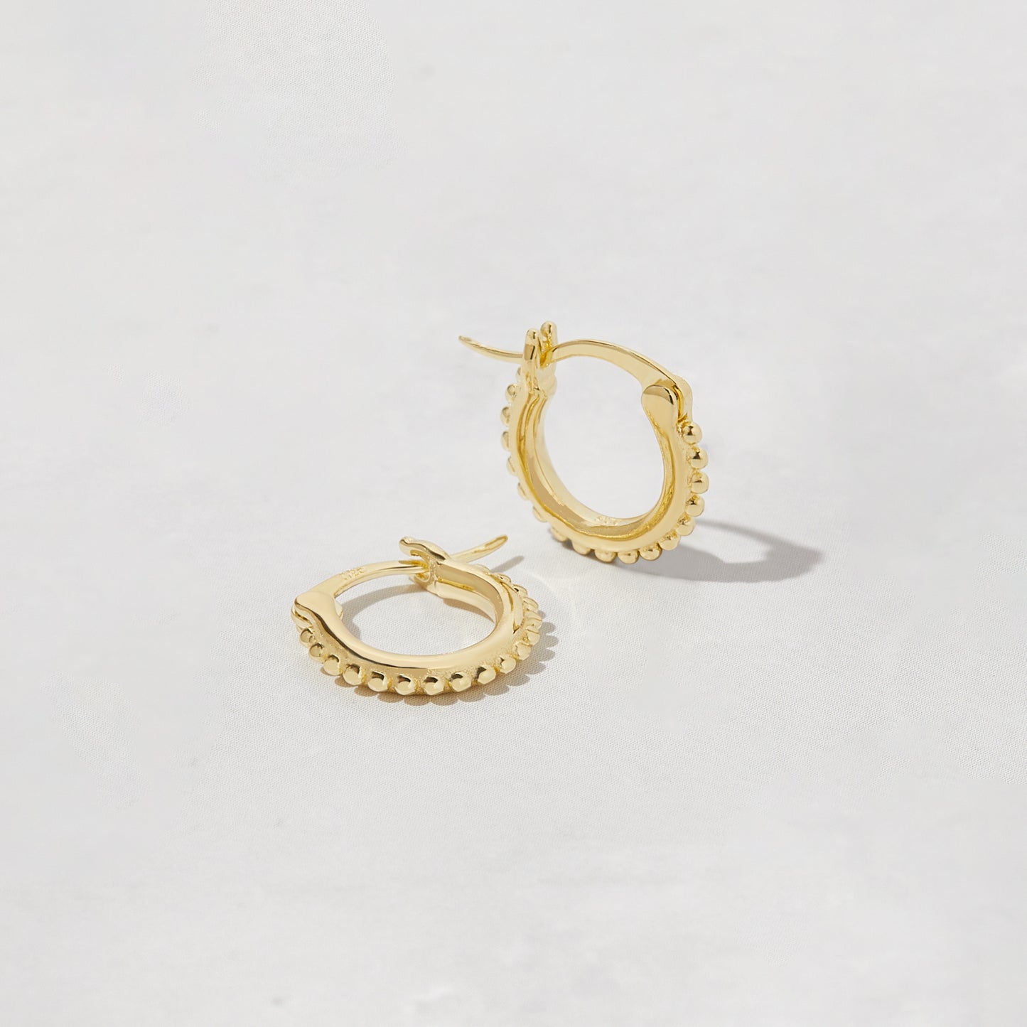 Beaded Huggie Hoop Earrings