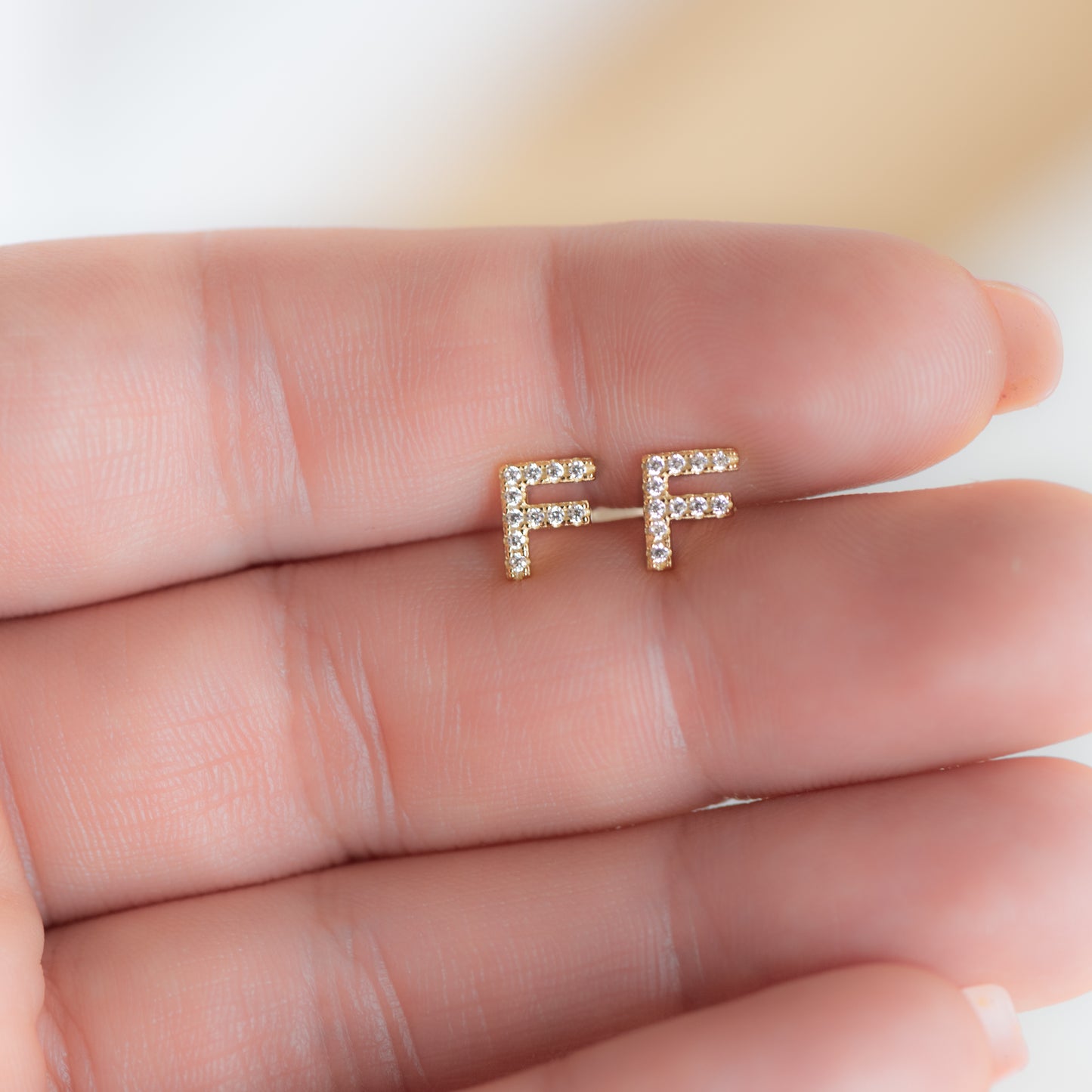 Pavé Initial Studs