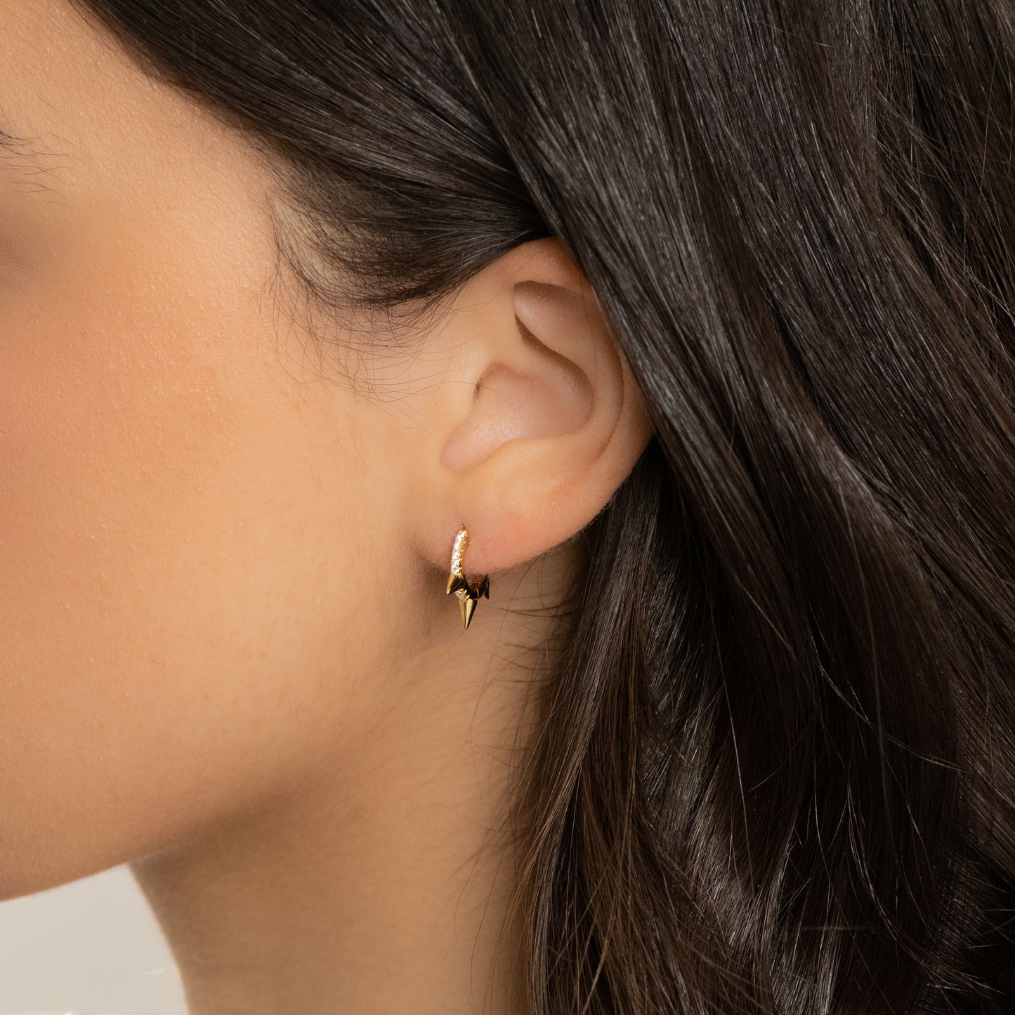CZ Spiked Huggie Earrings
