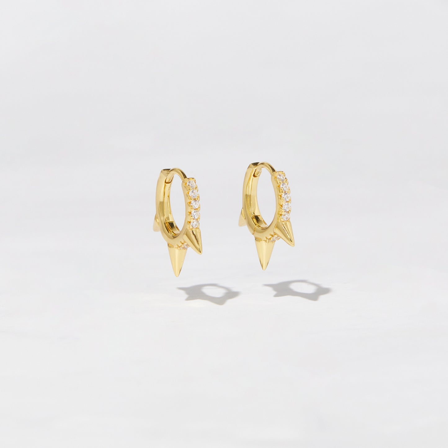 CZ Spiked Huggie Earrings
