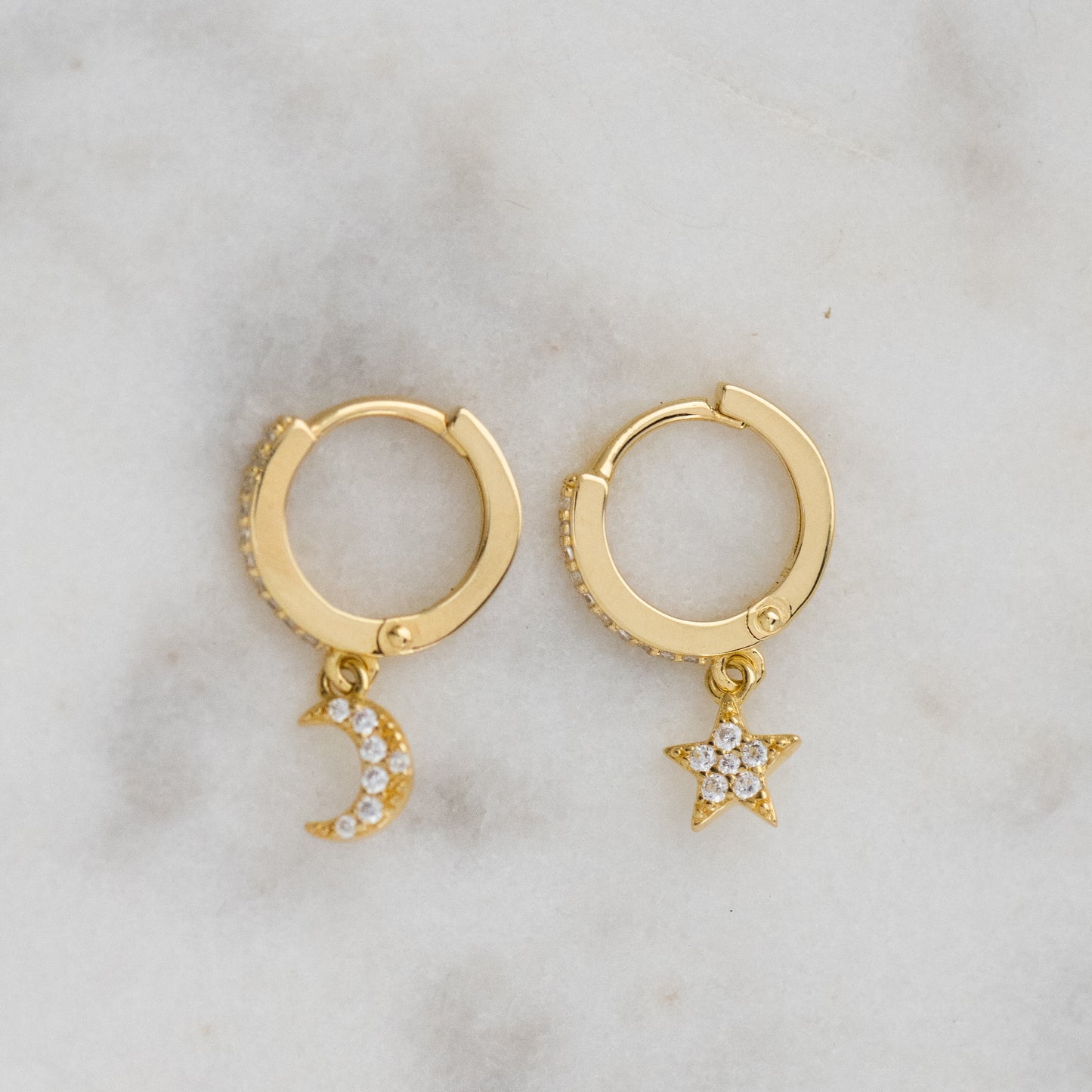 Star & Moon Charm Earrings
