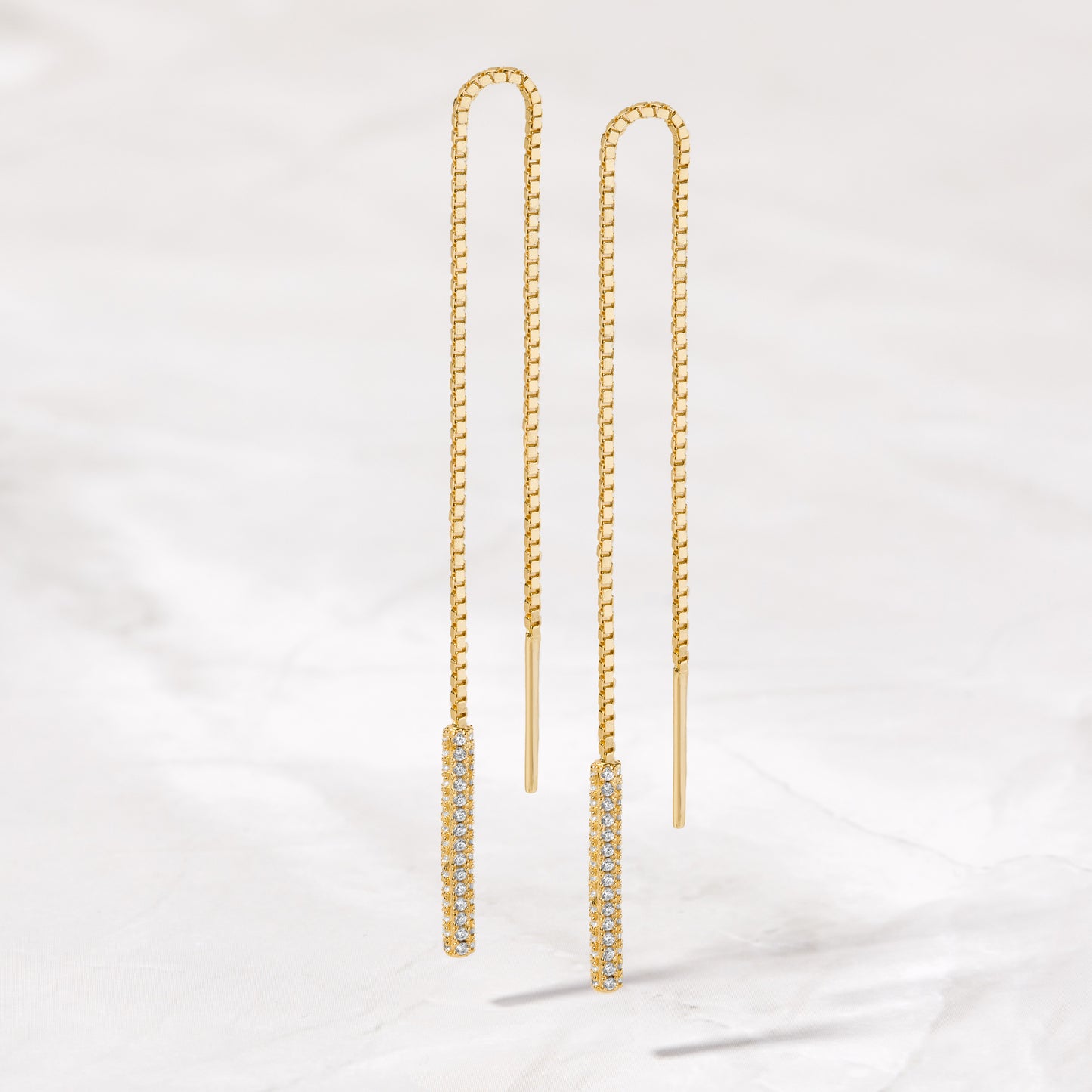 Pavé Bar Threader Earrings