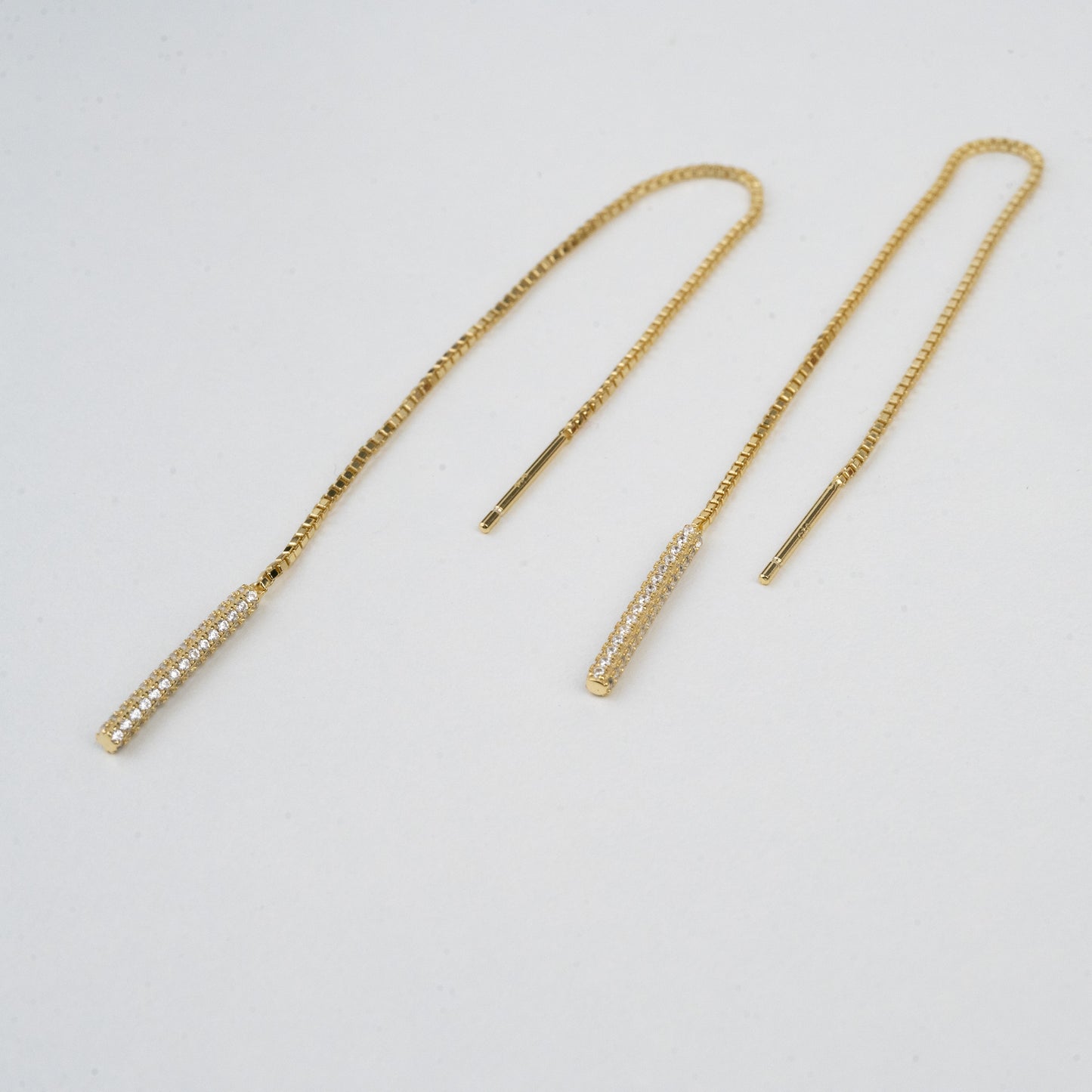Pavé Bar Threader Earrings