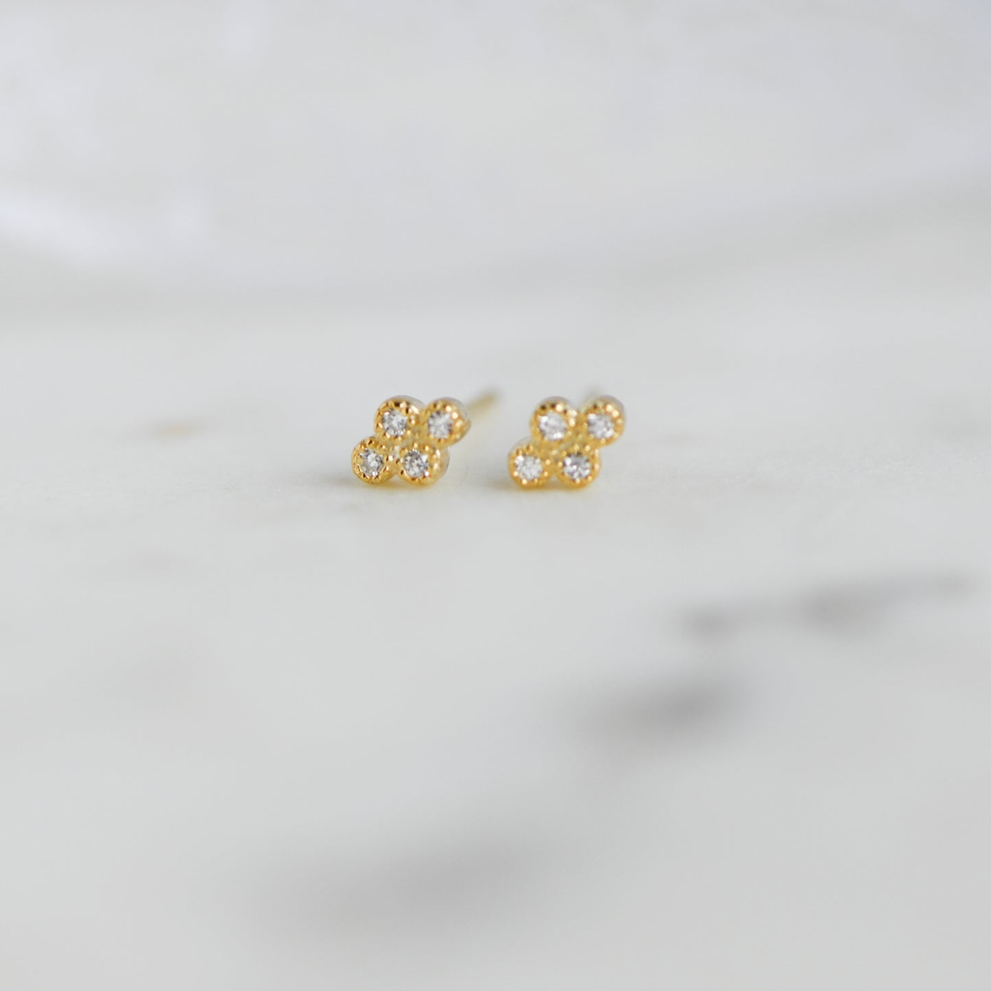 Tiny 4 Stone CZ Studs