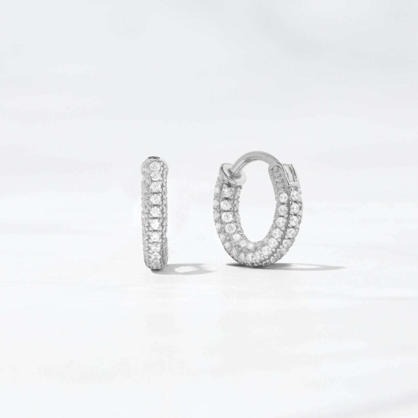 12mm Pavé Hoop Earrings