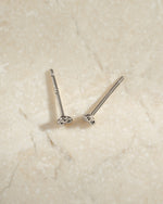 Sterling silver 3-ball stud earrings from Sami Jewels featuring three small round ball designs on each earring.