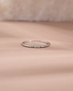 3 stone cubic zirconia stacking ring in sterling silver front view 