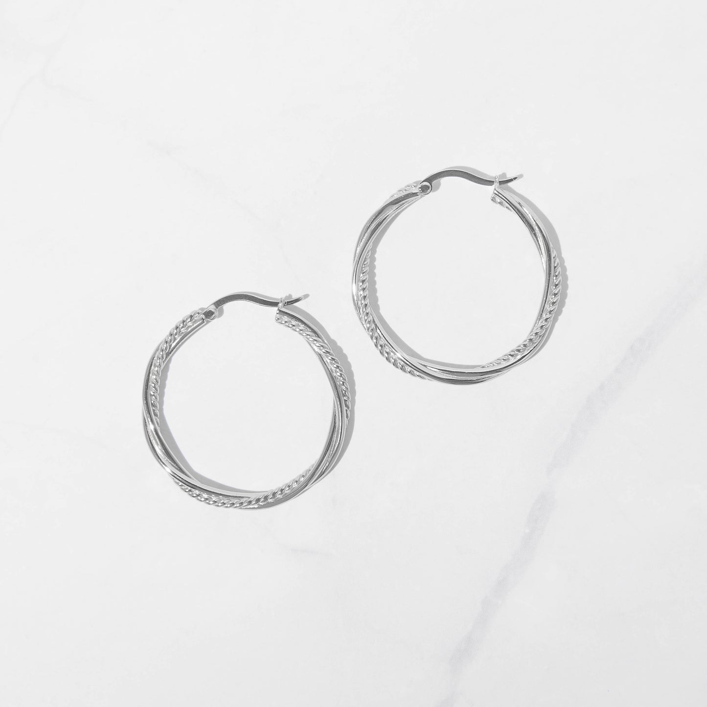 30mm Twisted Hoop Earrings