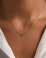 Sterling silver angel number 333 necklace by Sami Jewels featuring a sleek, minimalist design and delicate chain.