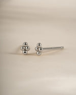 Sterling silver 4-ball stud earrings by Sami Jewels featuring minimalist round ball design for everyday wear.