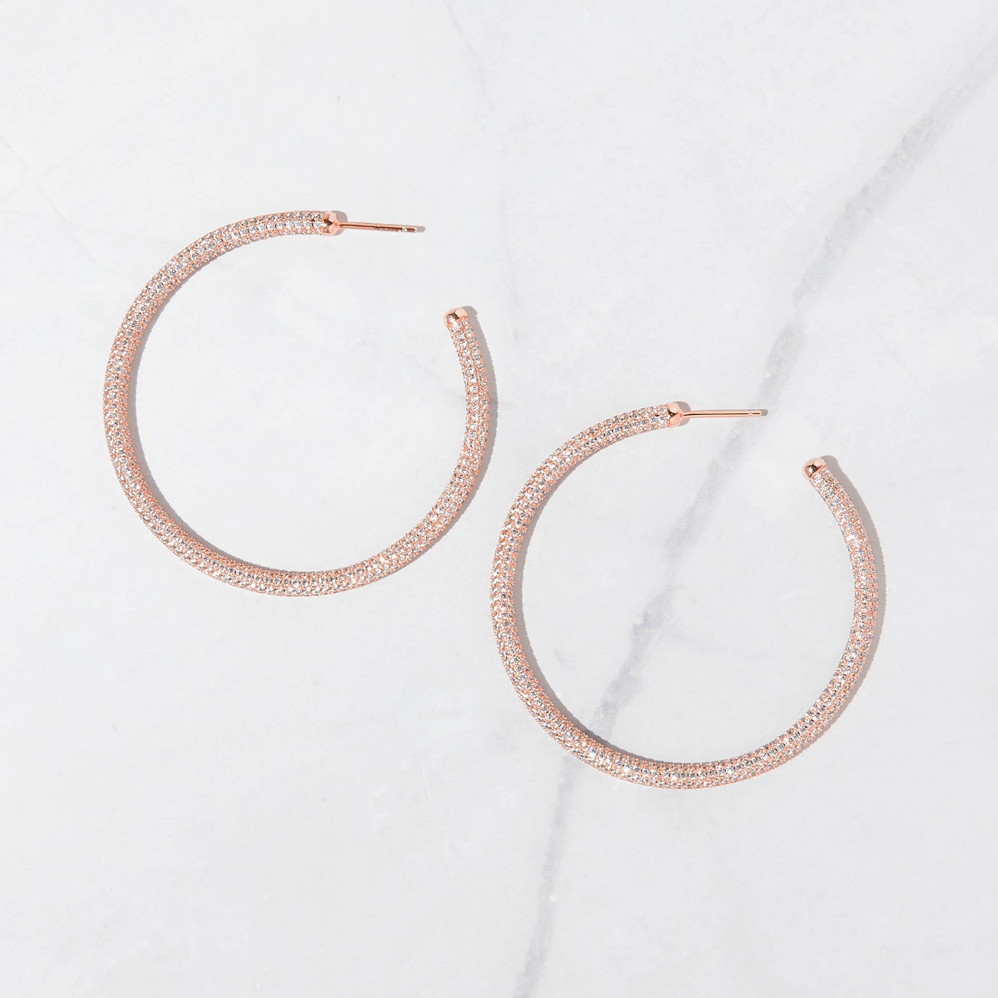 50mm Pavé Hoop Earrings