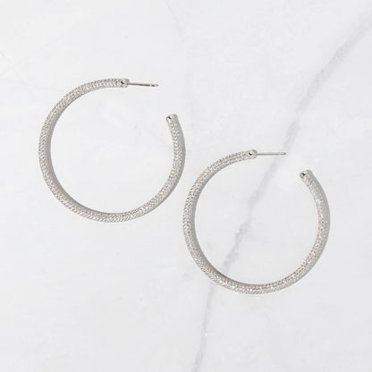 50mm Pavé Hoop Earrings