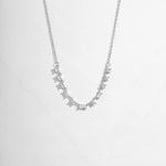 925 sterling silver Baguette diamond charm necklace