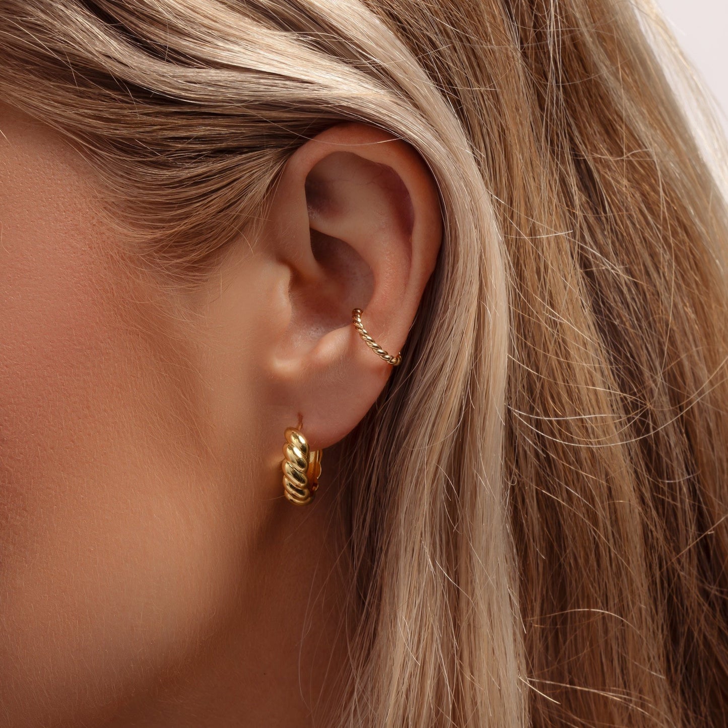 spiral ear cuff on model