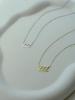 silver and gold 222 angel number necklace