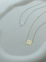 silver and gold 333 angel number necklace