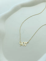 custom angel number necklace in Gold
