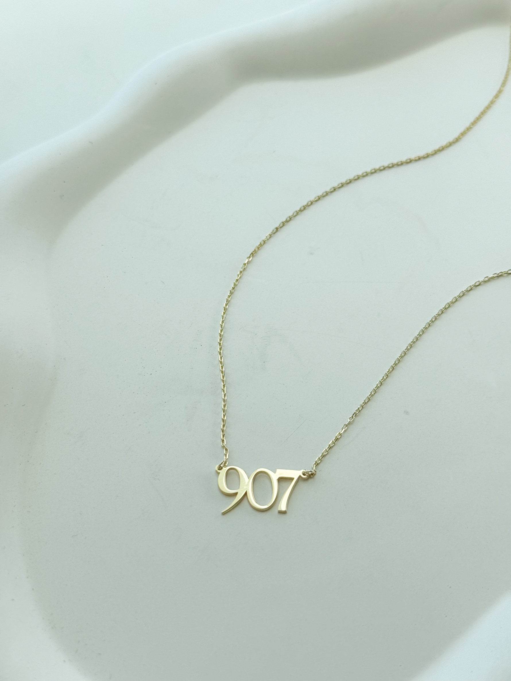 custom angel number necklace in Gold