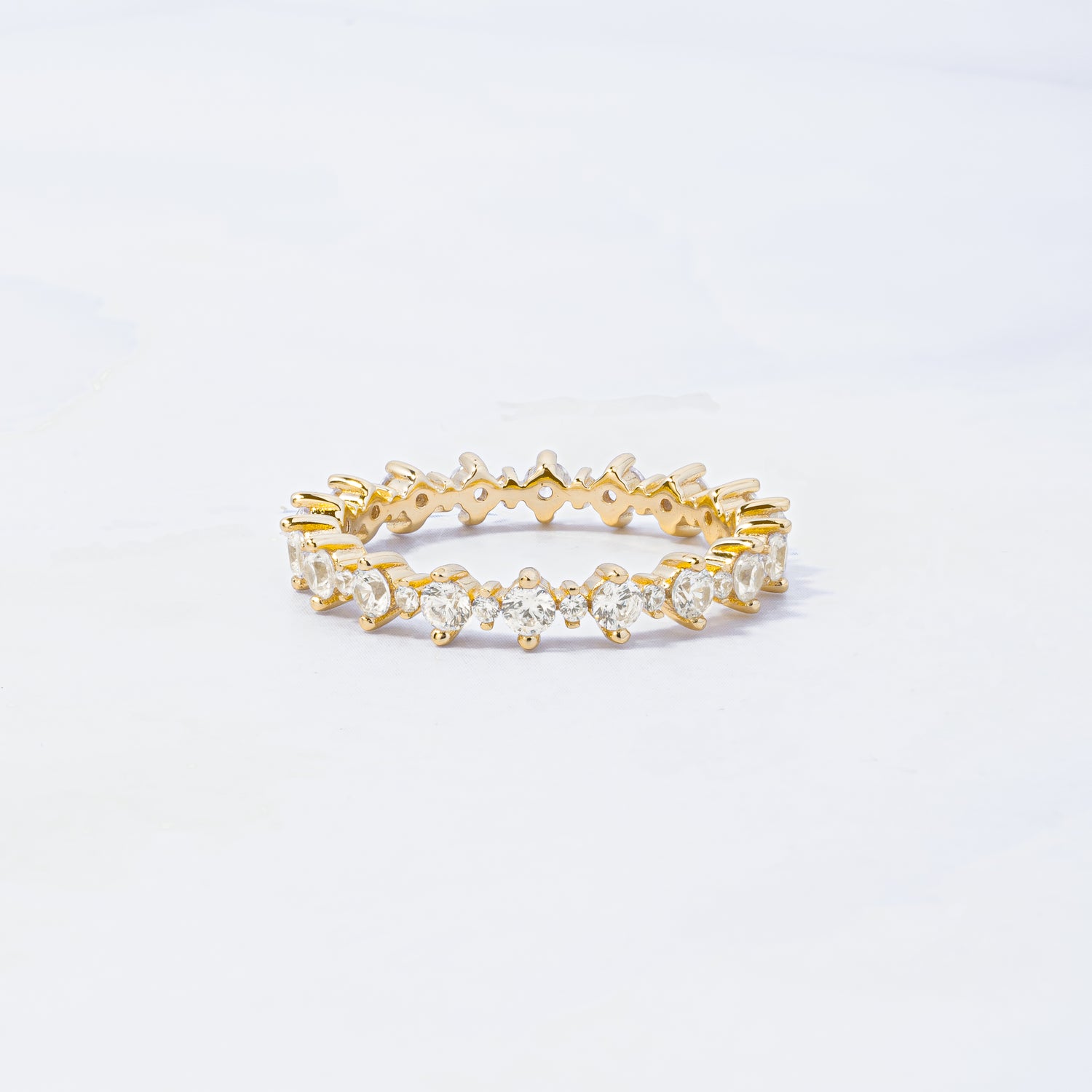 Alternating Diamond CZ Ring 