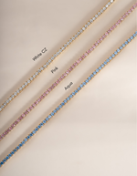 Diamond tennis necklace by Sami Jewels featuring sparkling diamonds on a delicate chain, elegant jewelry for special occasions.