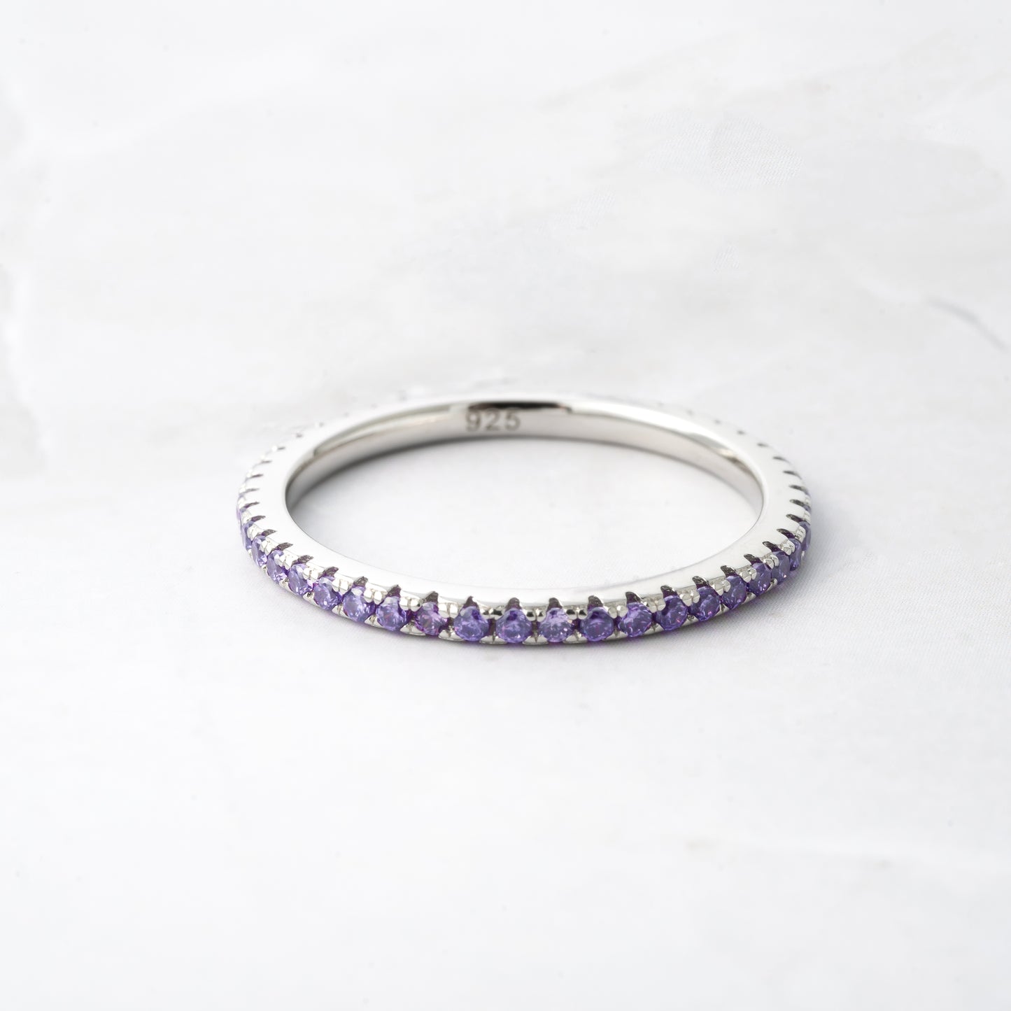 Silver Eternity Birthstone Rings