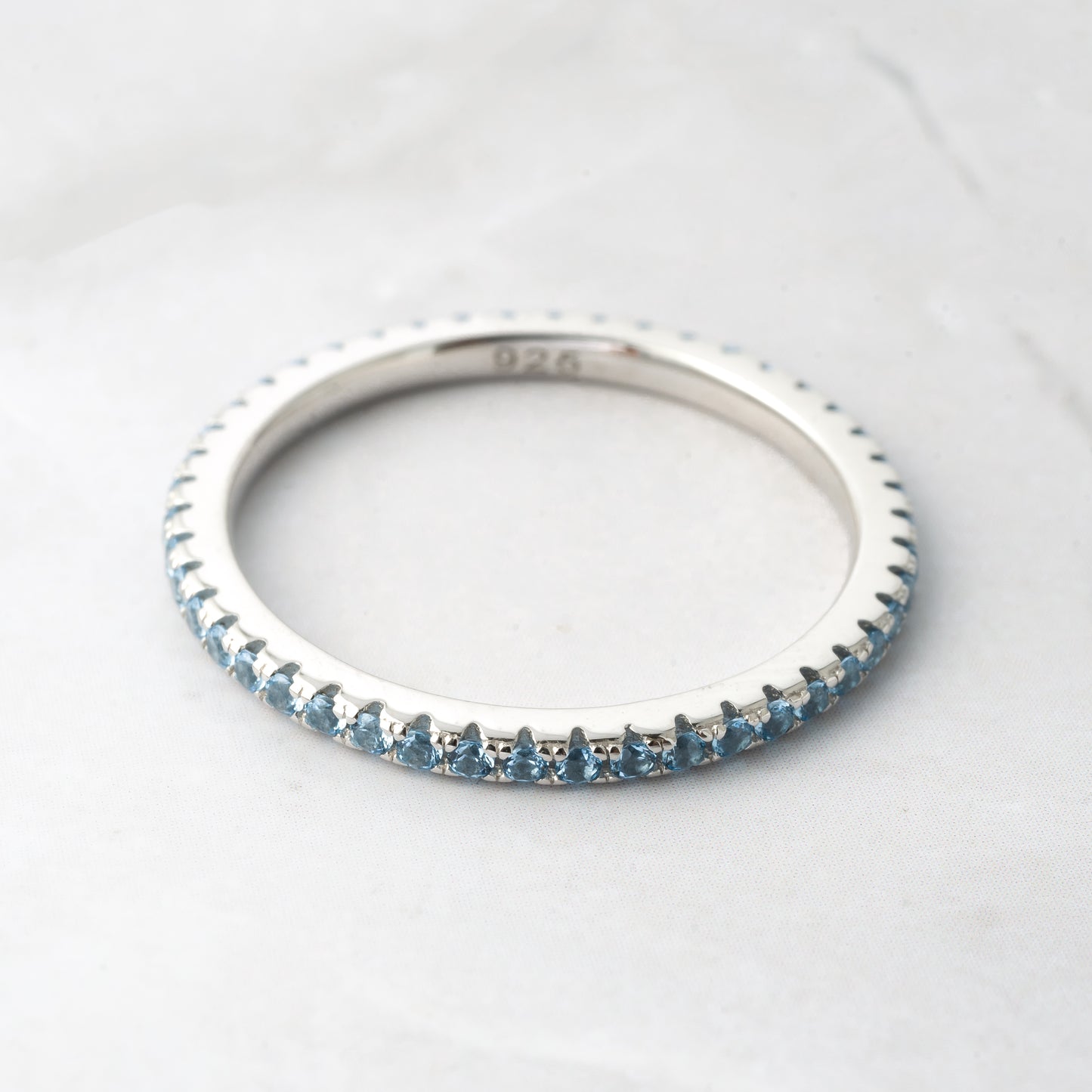 Silver Eternity Birthstone Rings