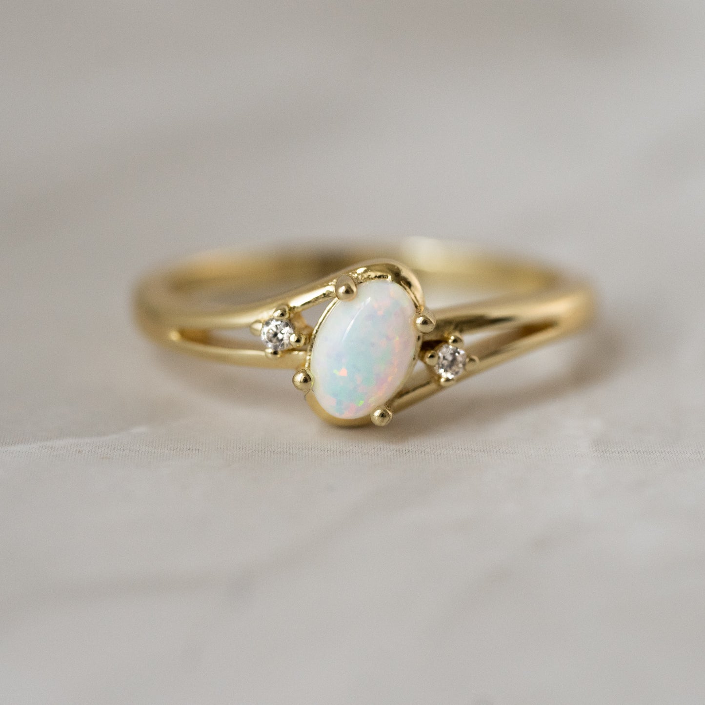 Small Oval Opal Ring