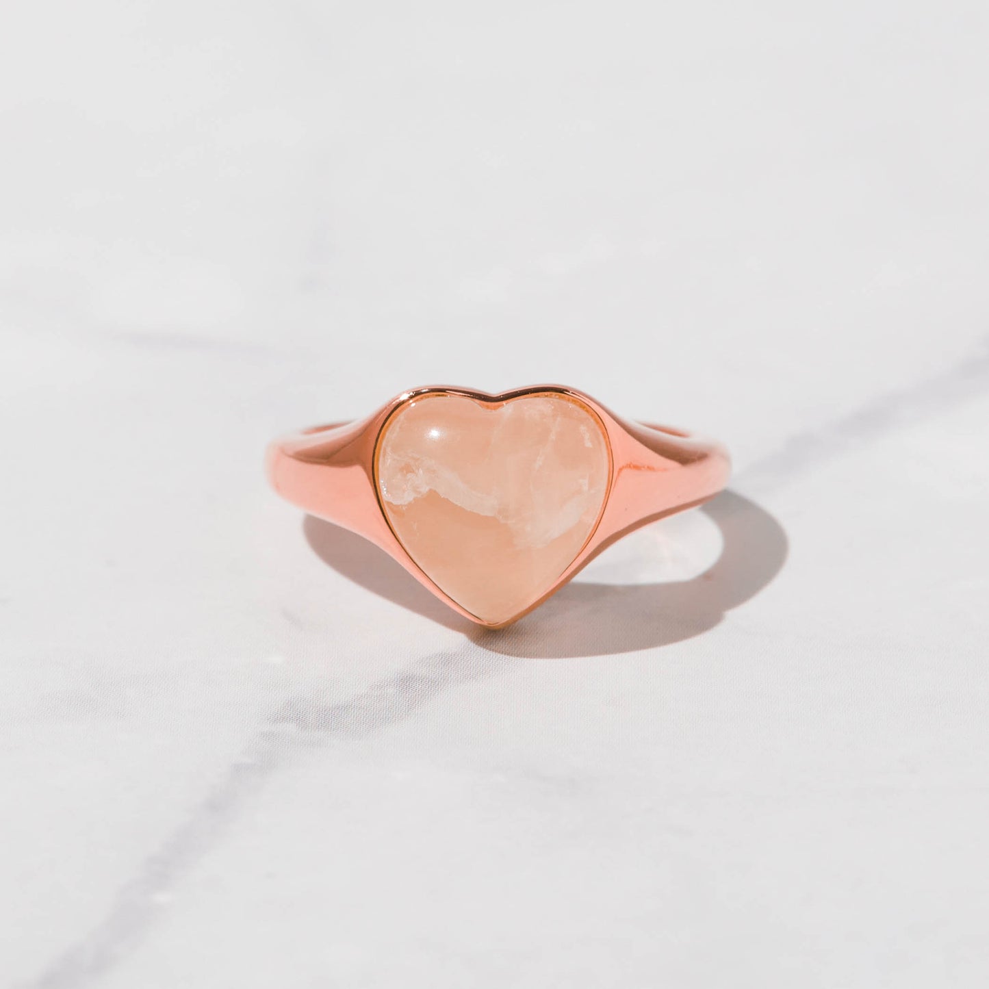 Rose Quartz Heart Ring