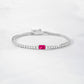 Tennis Bracelet with Ruby Baguette Charm