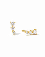 Gold diamond gradient stud earrings.