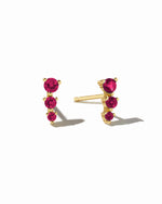 Gold and rub stud earring.
