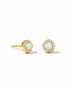 Gold opal suds with diamond halo.